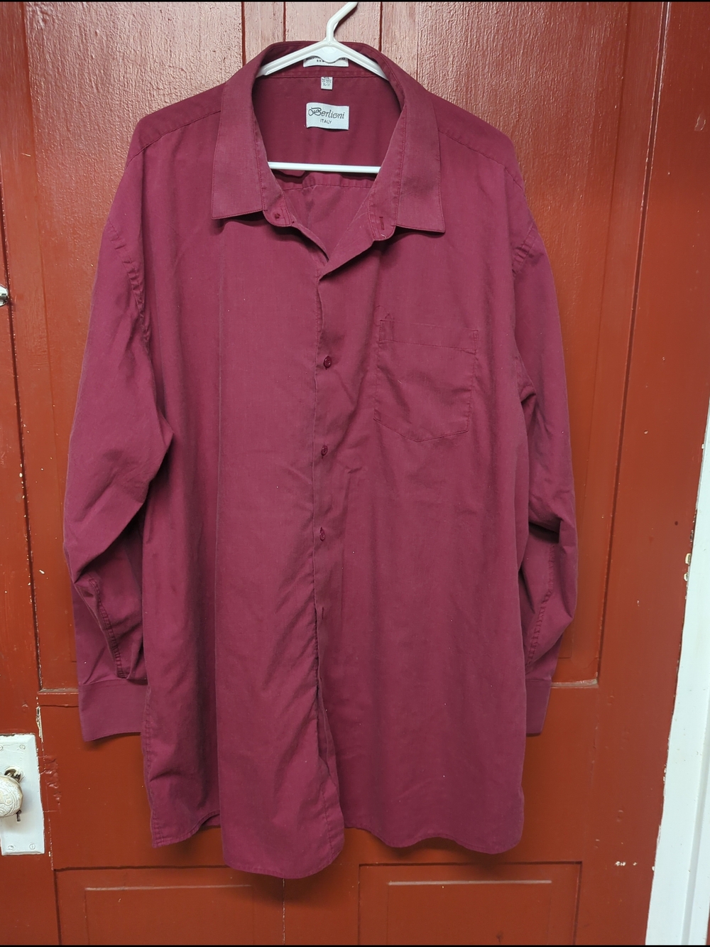 Men's Big And Tall 4XL Burgundy Dress Shirt